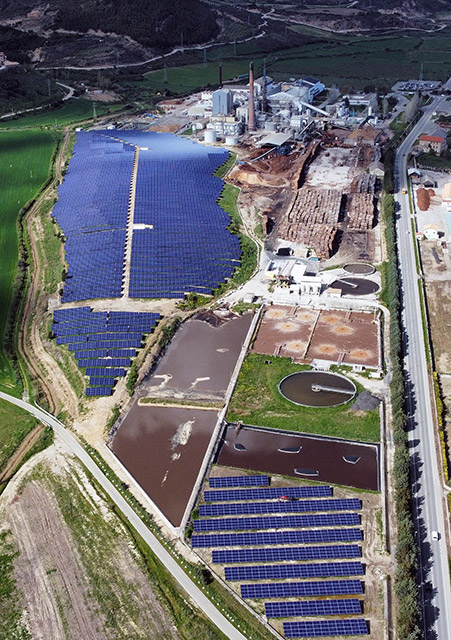 Imagen aérea instalación fotovoltaica fábrica Smurfit Kappa - Ruano Energía