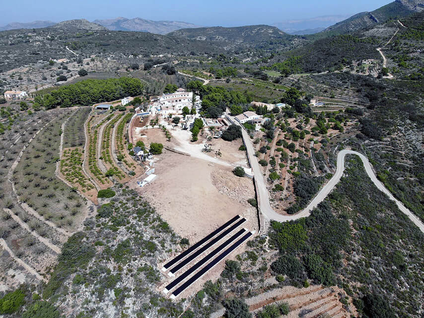 Imagen aérea proyecto bodegas perinet - Ruano energía